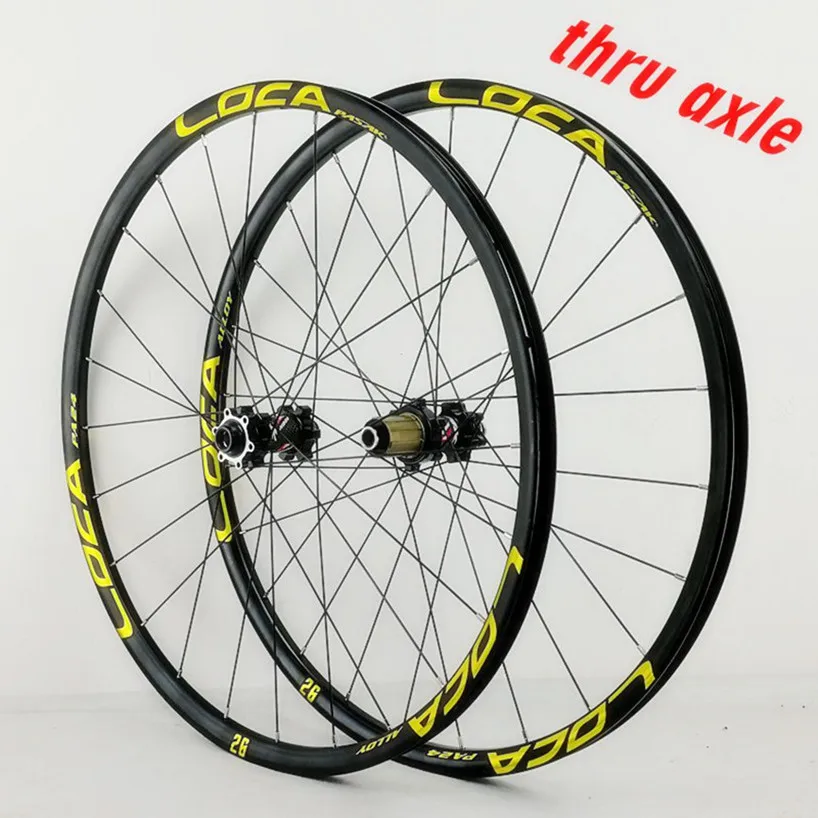 PASAK 26/27.5/29inch Mountain Bike Wheelset Thru-axis Disc Brake 24H Stright Pull Axle 12Speed Alloy Wheels 700C MTB Rim