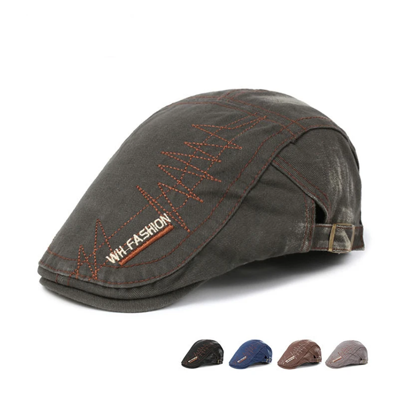 Модные мужские Плоские береты шляпа вышивка х/б козырек шапки винтажные повседневные Gatsby для мужчин