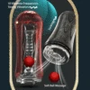 Male Masturbator Cup Vacuum Sucking with Vibrating Ball Sex Blowjob Transparent Rubber Vagina Sex Toys For Men Penis Massager 1