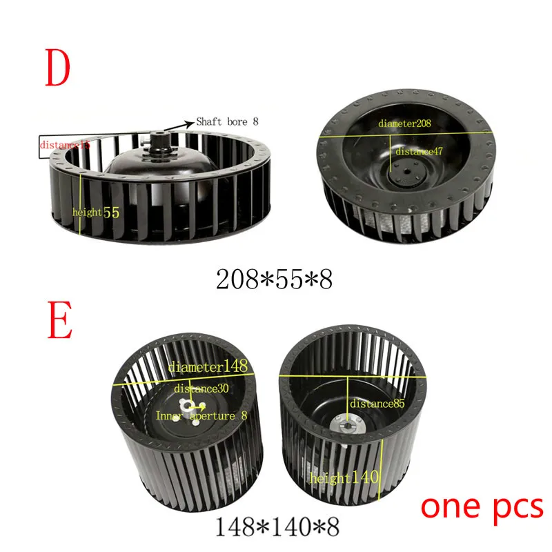Plastic wind wheel centrifugal plastic wind wheel impeller fan blower motor fan with impeller wheel air conditioning