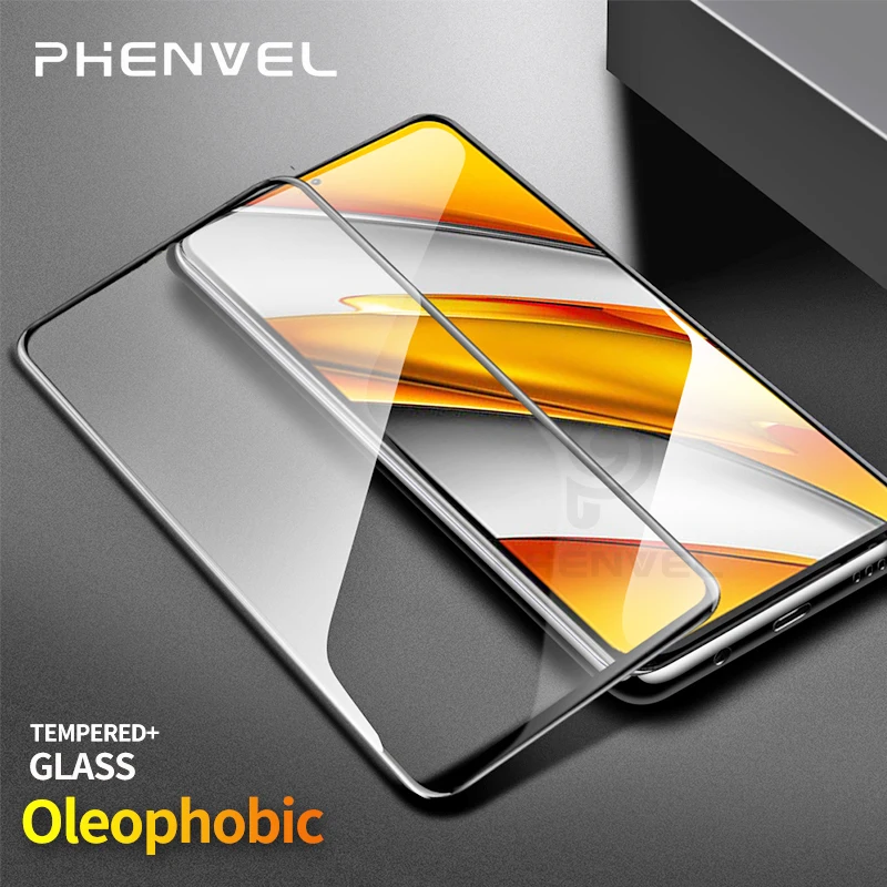 2pcs Protective Glass For Xiaomi Poco F3 gt Full Cover Screen Protector X3 GT M3 Pro Oleophobic Tempered | Мобильные телефоны и