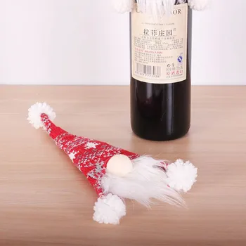 

Brand new and high quality Christmas Decoration Faceless Doll Wine Bottle Holder Santa Claus Wine Bag Delicate and festive