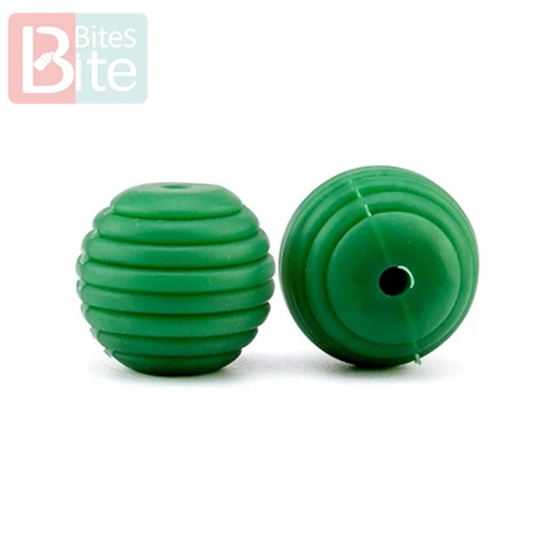 Lassen sie machen Silikon Perlen beiringe 15 мм 20 stumucke DIY Gewinde Silica Perlen BPA FREI 4-6 Monate spirale пищевой силек - Цвет: Green