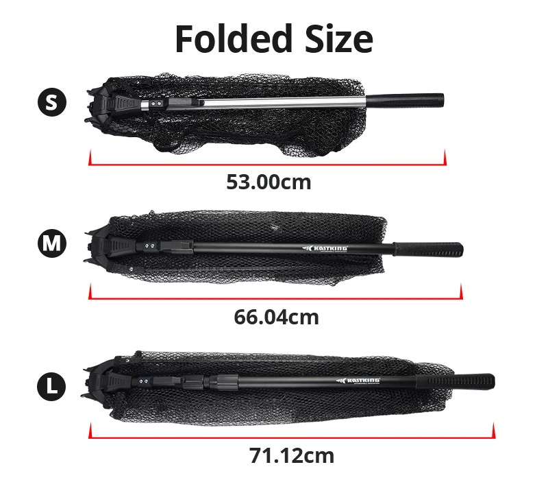 KastKing 90 см, 160 см, 210 см Складная рыболовная сеть Выдвижная телескопическая ручка Полюс из алюминиевого сплава супер большой складной сачок для ловли