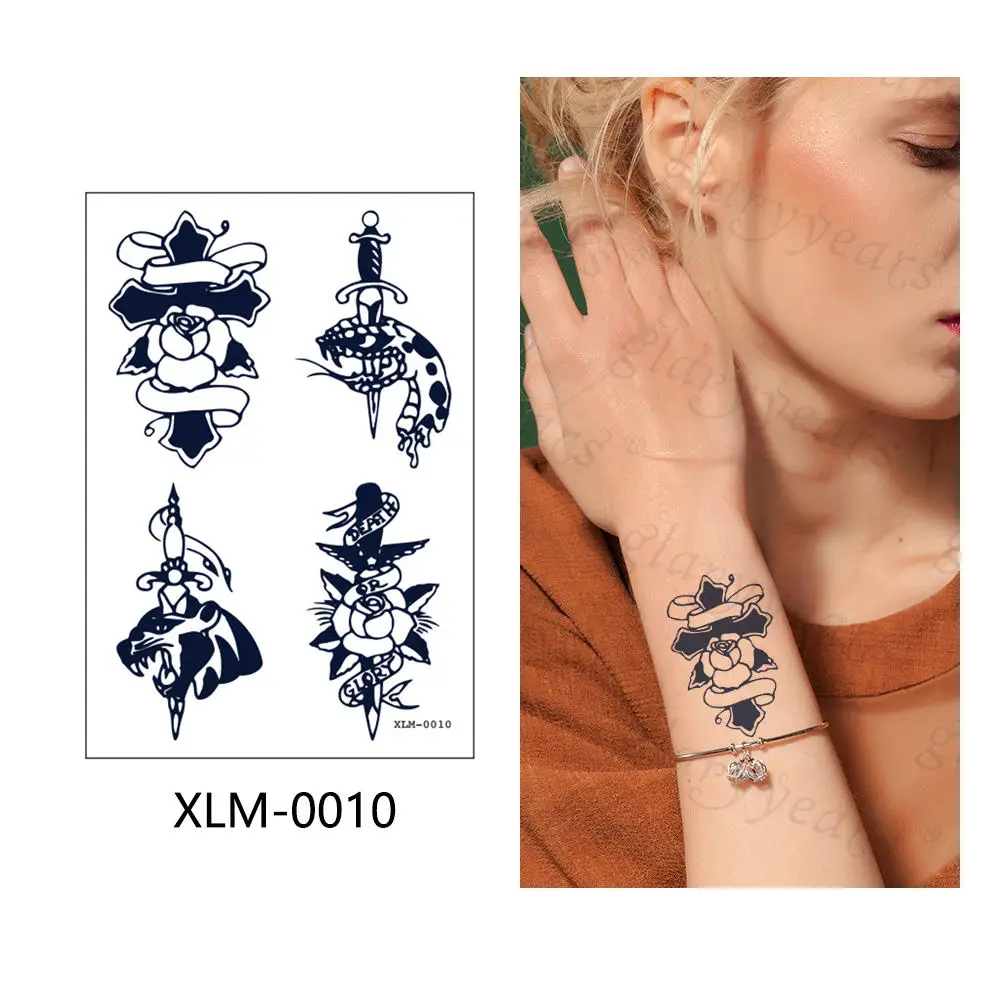XLM-0010 Glaryyears 1 лист реалистичные близкие к реальной татуировки водонепроницаемые полуперманентные тату-наклейки сексуальные маленькие боди-арт поддельные для мужчин и женщин - Цвет: XLM-0010
