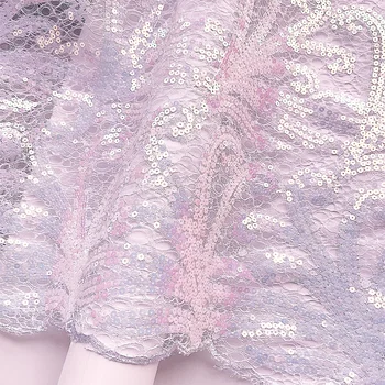

White Sequin Lace Fabric with Beads French Nigerian Lace Fabric 2019 High Quality Lace Embroidered African Lace Fabric 2020 New