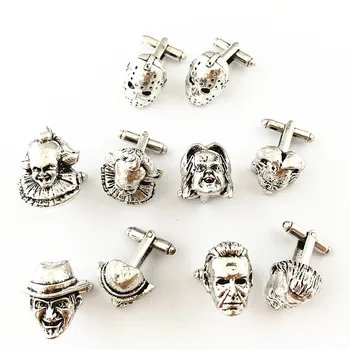 

Chucky Face Stephen Kings IT Penny Wise Jason Hockey Horror Cufflinks Cosplay Small accessories High quality Metal Jewelry Man