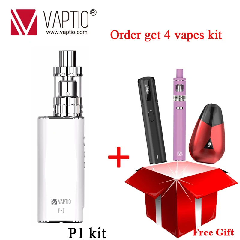 Package 6 Электронная сигарета подарок Vaptio P1 комплект 50 Вт испаритель 2100 мАч встроенный аккумулятор 2/3 мл!! атомизатора катушки 0.25ohm - Цвет: Package 6