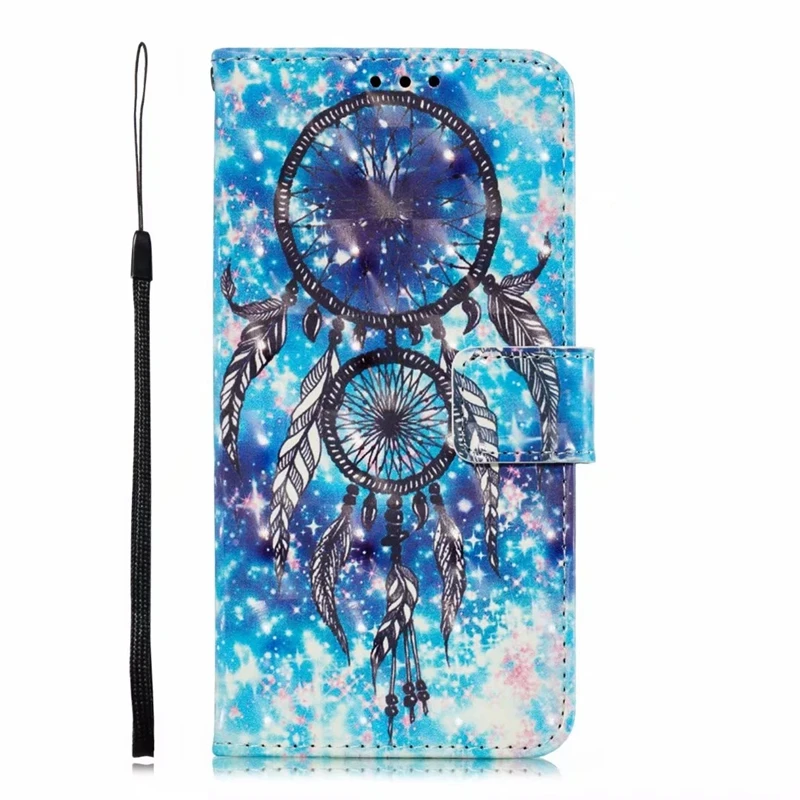 3D кожаный чехол-бумажник для samsung Note 10 Pro A90 A80 A20E для Iphone 11 5,8 6,1 6,5 дюймов 19 Тигр Слон Ловец снов 1 шт