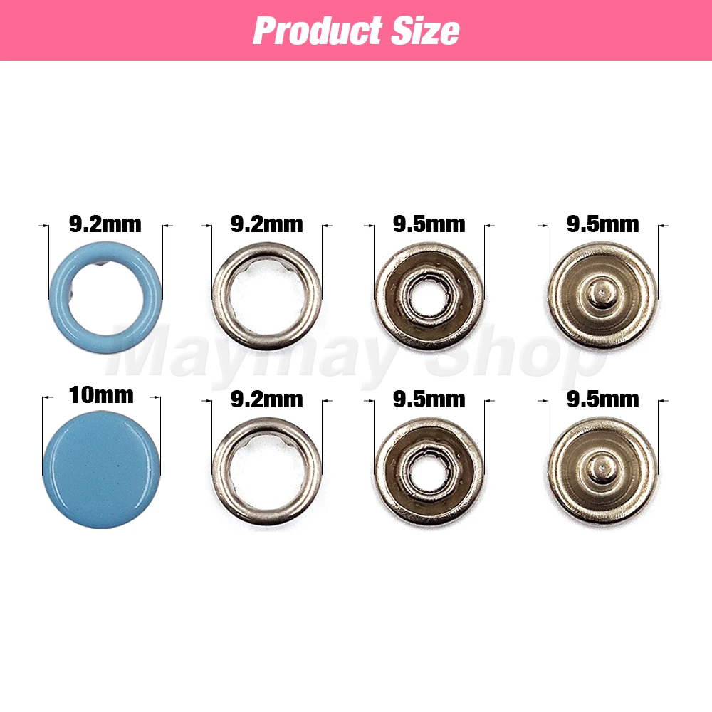 9.5mm 금속 프롱 스냅 버튼 패스너 프레스 버튼 스터드 솔리드/중공 펜치 도구 키트 의류 가방 의류 봉제