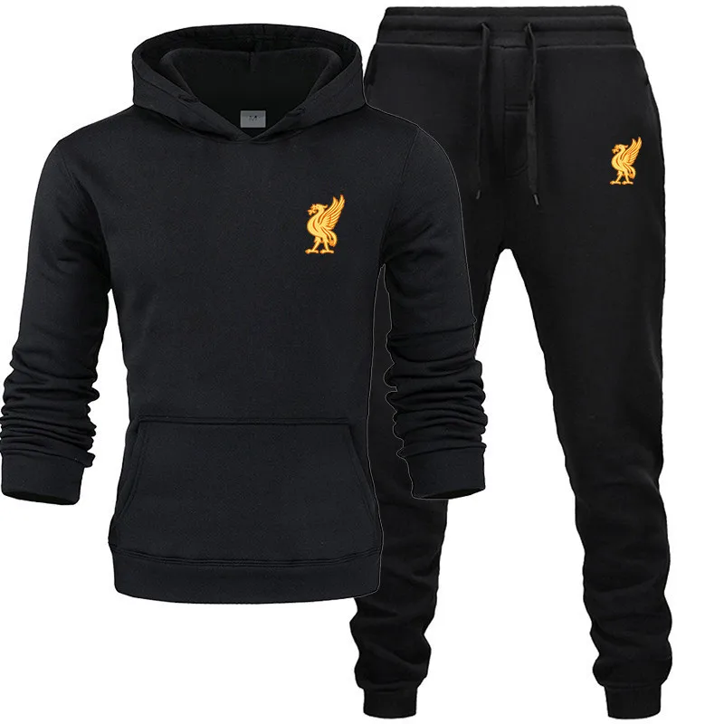 

Liverpool print Men's Sports and Leisure Joggers Sweat Suits Hoodies+Pants Suit Sweatshirt Sportswear Set 2pc Hoody Suit