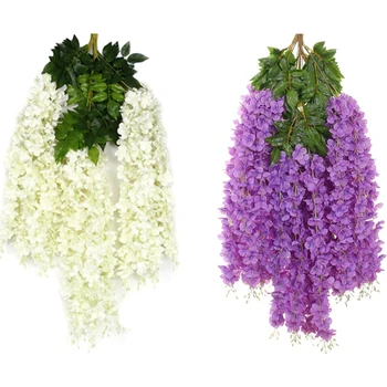 

12 Artificial Vine Flower Bean String Plastic Silk Flower Decoration Wedding Plant Ceiling Flower Vine Fake Flower Rattan