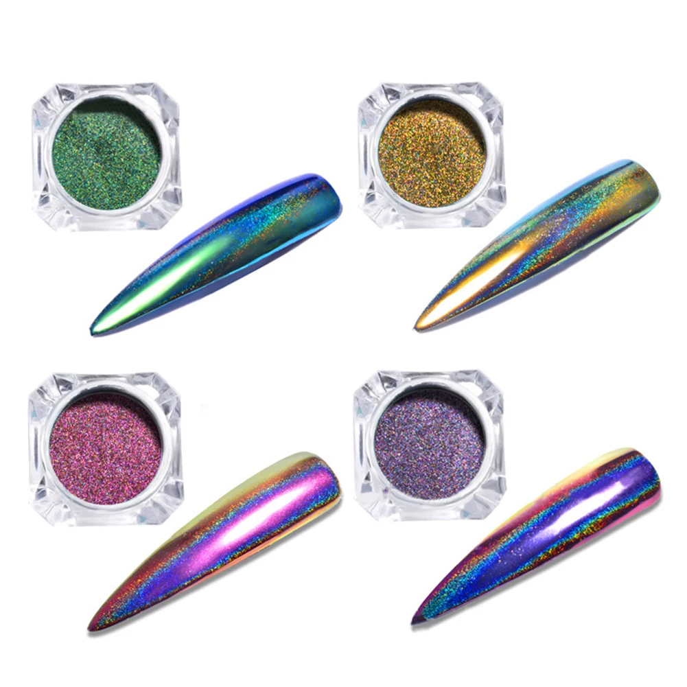0.2g 12 Colors Mirror Effect Manicure Nail Art Shimmering Powder Fine Shiny Glitter Nail Art Kit