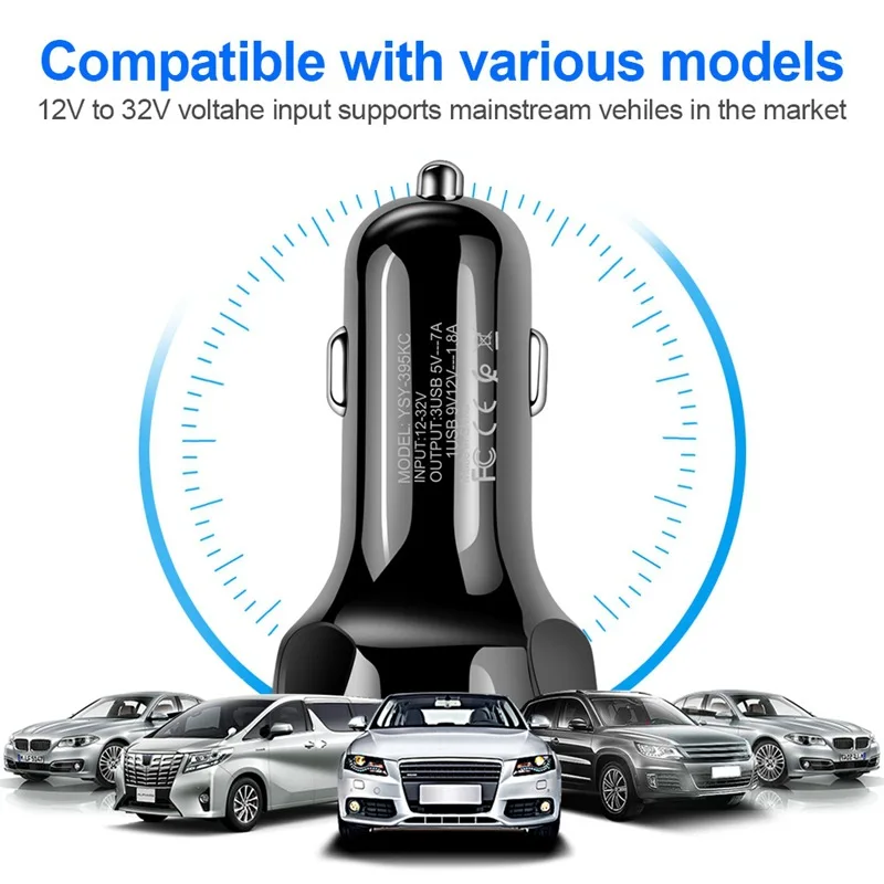 Quick Charge 3.0 Car Charger for iPhone Galaxy Huawei Xiaomi Car Charger Qualcomm QC 4.0 Fast Charging Adapter USB Car Charger