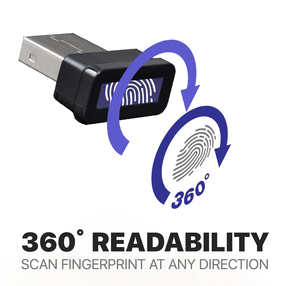 USB Fingerprint Reader Module for Windows 7、8、10 、11 Hello, Biometric Scanner padlock for Laptops & PC