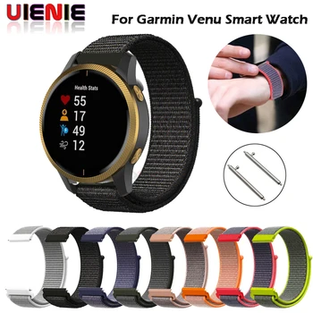 

20mm Woven Nylon Loop Strap Band For Garmin Venu /Vivoactive 3 /Vivomove HR /GarminMove /Forerunner 245 645 Bracelet Watchband