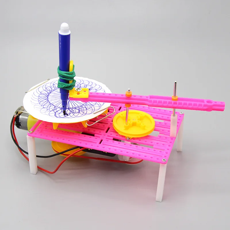 

Science And Technology Small Production Electric Plotter DIY Children Science Experiment Toy Assembled Drawing Model Material