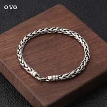 S925 стерлингового серебра ювелирные изделия звезда с корейской версии серебра Ретро Мужские тайские бласлет с серебряным черепом