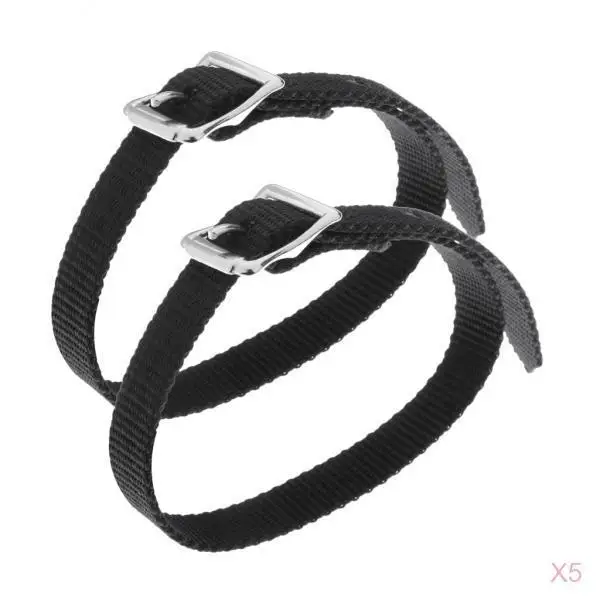 10pcs Thickened PP Weaved English Spurs Straps Western Horse Riding Equestrian - Black