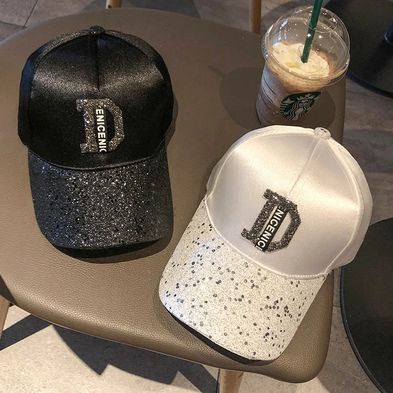 Бейсболки женские кепки с козырьком модные спортивные блестками для улицы