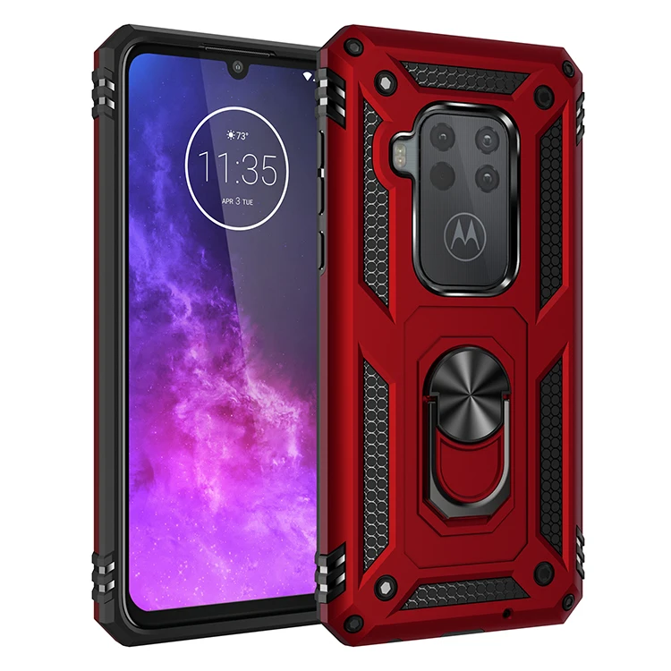 10 шт./лот противоударный защитный чехол для телефона Moto One Zoom One Pro P40 power One Action Z4 с автомобильным кольцом