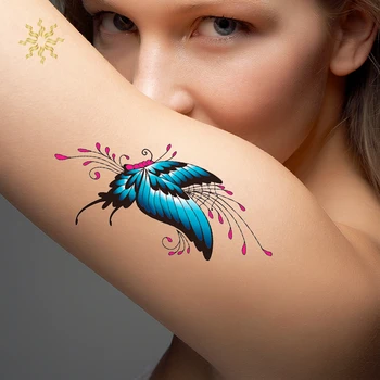 

Waterproof Temporary Tattoo Sticker Butterfly Design Fake Tattoo Women Sexy Chest Tattoo Scars Cover Flash Tattoo Decal K510