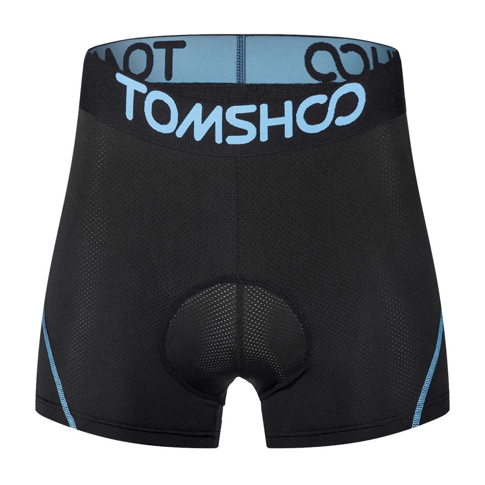 blue TOMSHOO, мужское нижнее белье для велоспорта с 3D подкладкой, дышащие, легкие, для езды на велосипеде, велосипедные шорты, трусы - Цвет: blue