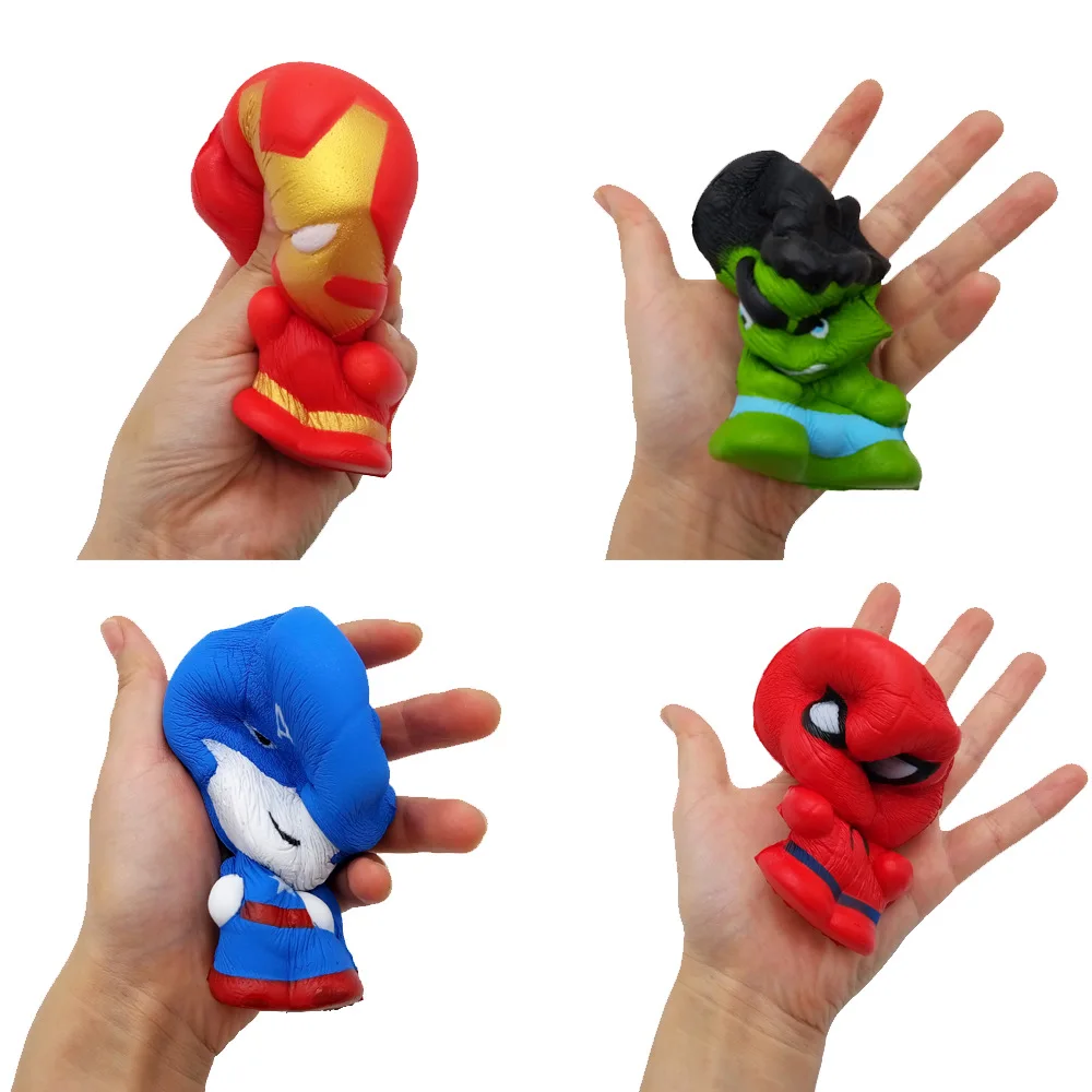 stress relieving ball Disney Marvel Super Hero Popping Squishy Squish Fidget Toys Spiderman Deadpool Stress Reliever Slow Rising Squeeze PU Toy Gift dna ball fidget toy