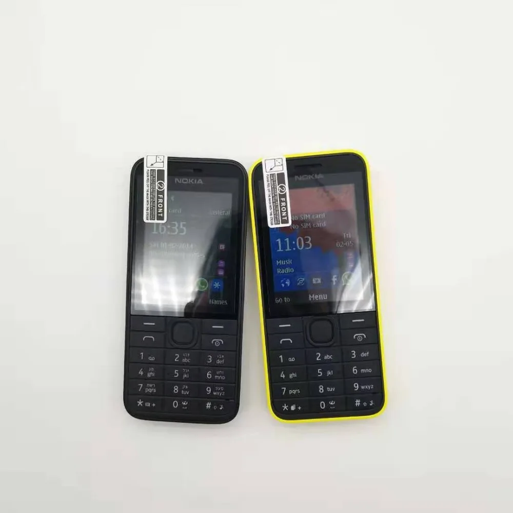 Отремонтированный телефон NOKIA 208 с одной sim-картой, GSM разблокированный мобильный телефон, английская/Иврит/Русская/арабская клавиатура