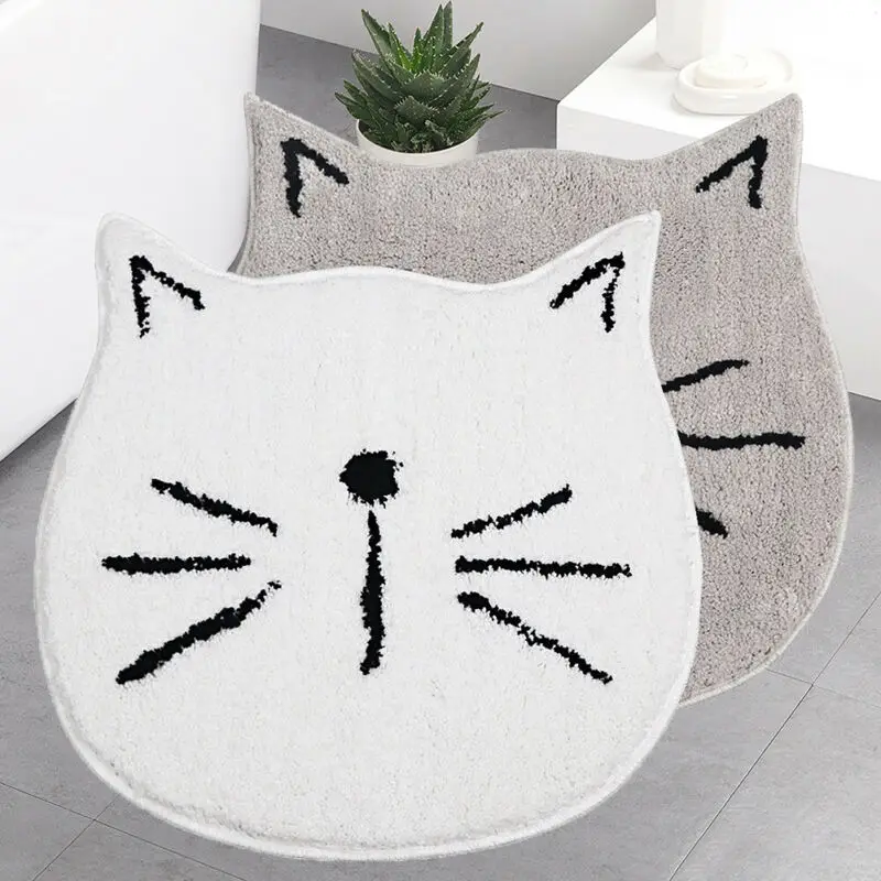Ковер в форме кошки, меховой ковер, элегантный уютный лохматый пол, коврик, коврик для дома, нескользящий напольный коврик, коврик для двери кошки