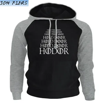 

Fashion Streetwear Men's Sportswear 2019 New Arrival Fleece Raglan Hoodies Men Game of Thrones Print HODOR Casual Pullovers Hot