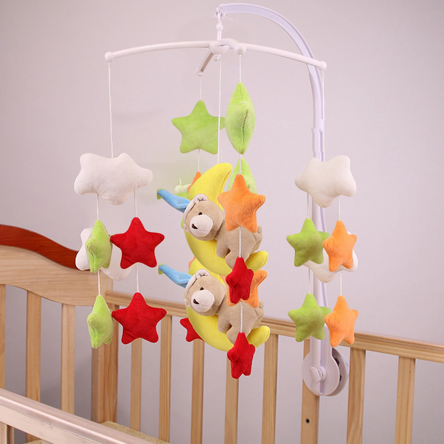 

Infant Crib Cradle Mobile Bed Bell Music Box Holder Arm Bracket for Hanging Music Boxes Bells Toys Small Plush Dolls Decorations