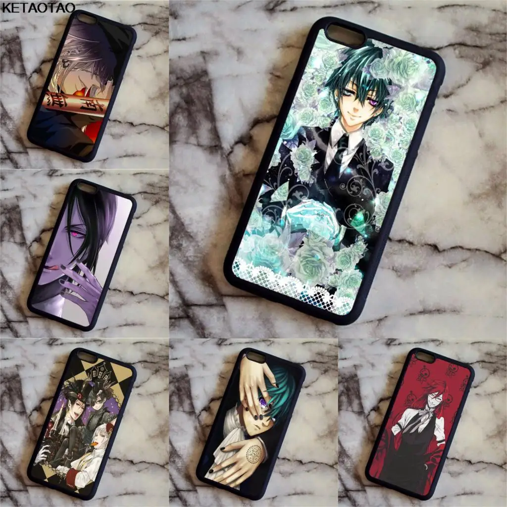 KETAOTAO Аниме Черный Дворецкий Kuroshitsuji чехол для телефона s для iPhone 4S 5C SE 5 5S 6S 7 8 Plus X Чехол Мягкий ТПУ резиновый силиконовый