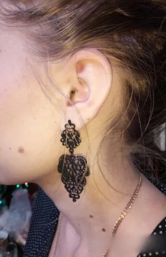 Классические винтажные длинные женские серьги в форме листа стиле бохо