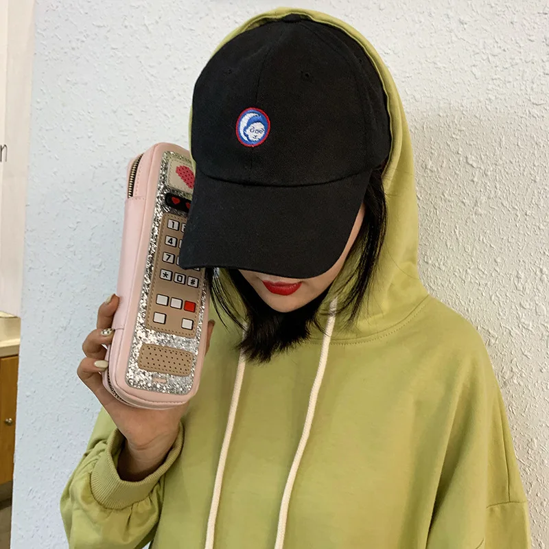 

Creative Funny Personality Phone Model Clutch Bag European And American Fashion Sequin Mobile Phone Small Bag For Girls 2019 New