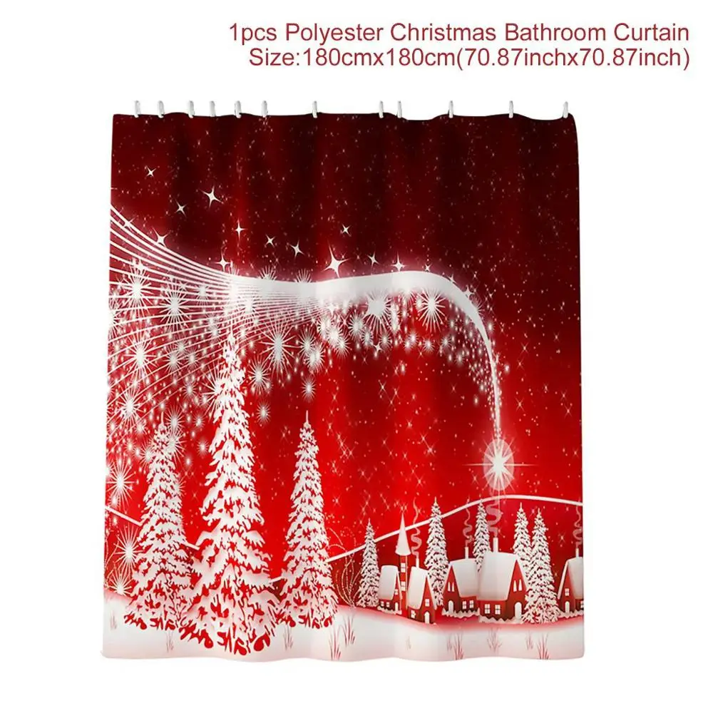 Занавес для ванной комнаты с Санта-Клаусом, Рождественское украшение, рождественские украшения для дома,, Новогодняя Новинка - Цвет: Shower Curtain  3