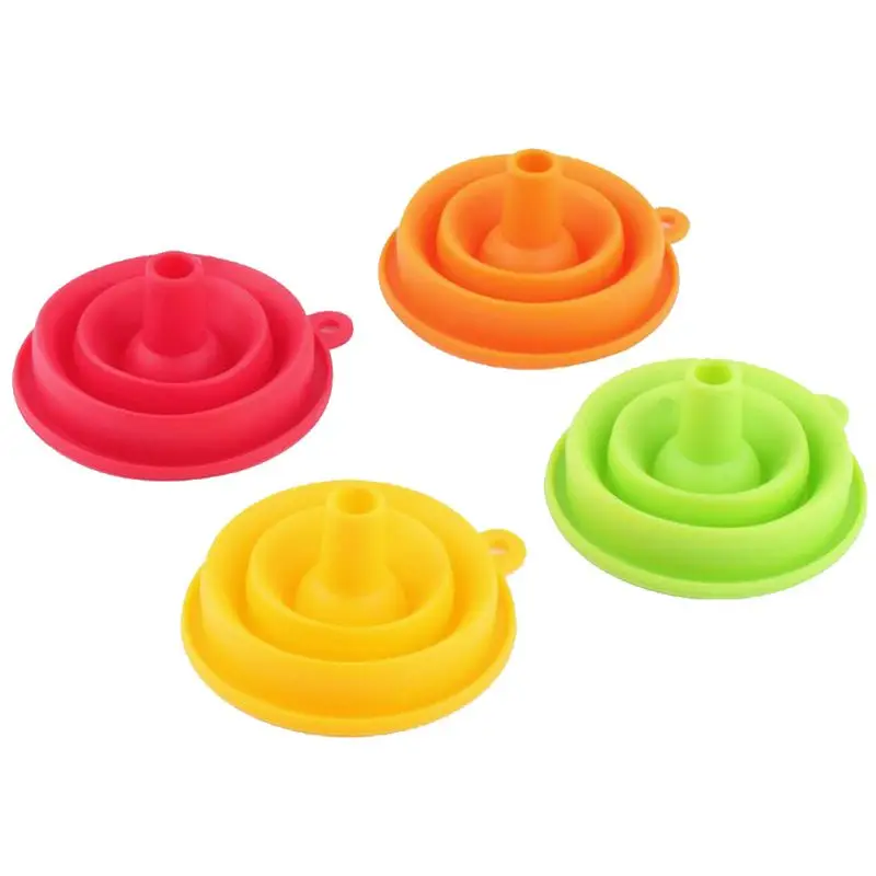 Telescopic Long Neck Kitchen Funnel Safe Silicone Folding Funnel Household Liquid Dispenser