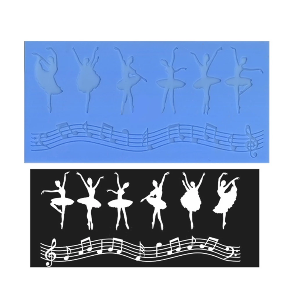 

Baking Cake Mold Music Ballet Girls Embossing Lace Silicone DIY Fondant Mold Random Color