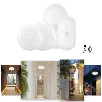 

Led Moisture Proof Ceiling Lamp IP65 Waterproof Outdoor Corridor Sensor lighting 16W 20W Round /Oval wall Lamps Bathroom Lights
