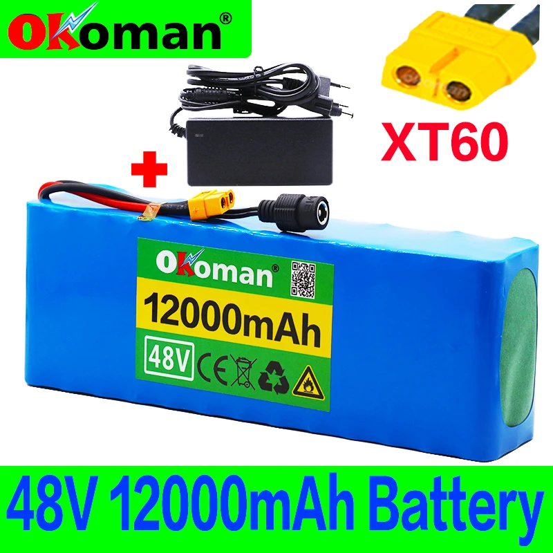 

48V battery 13s3p 12Ah battery pack 1000W high power battery Ebike electric bicycle BMS with xt60 plug +charger