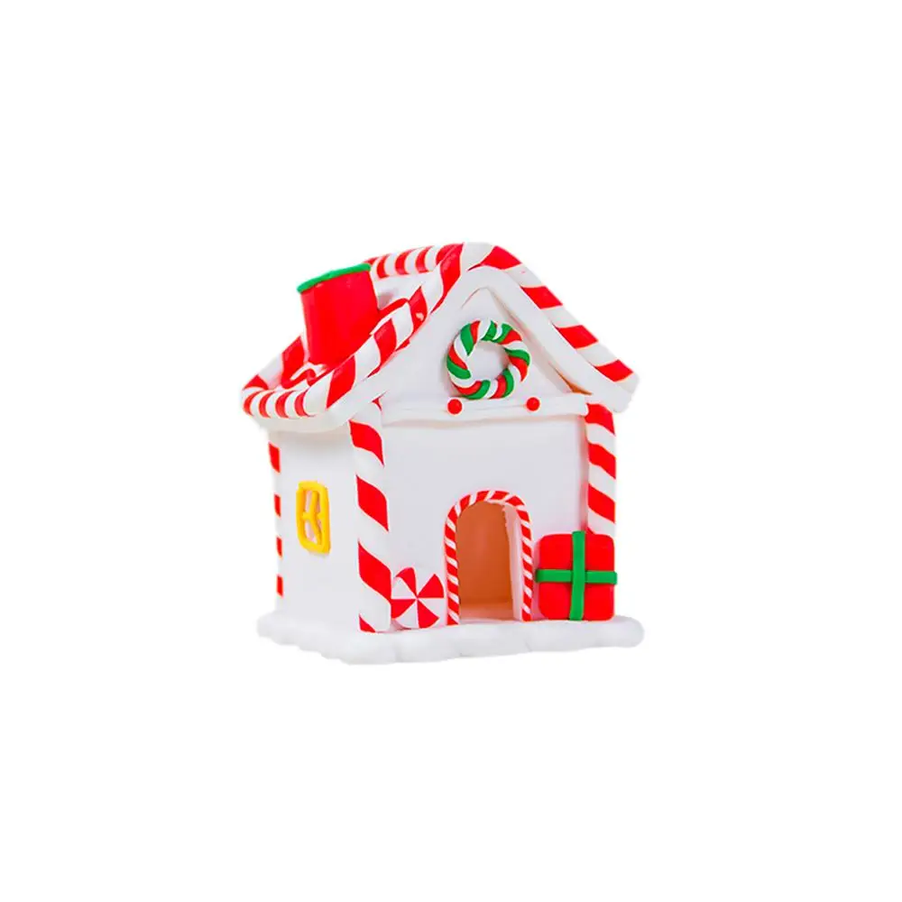Год Рождество DIY кабина инновационный рождественский дом, заснеженный с красочными мягкими керамическими мини-украшение для дома# 3F - Цвет: Светло-зеленый