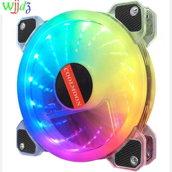 Ventilador de carcasa de ordenador, enfriador led RGB, color fantasma, cristal transparente utilizado para radiador, silencioso, PC, 120mm, ventilador de radiador ajustable