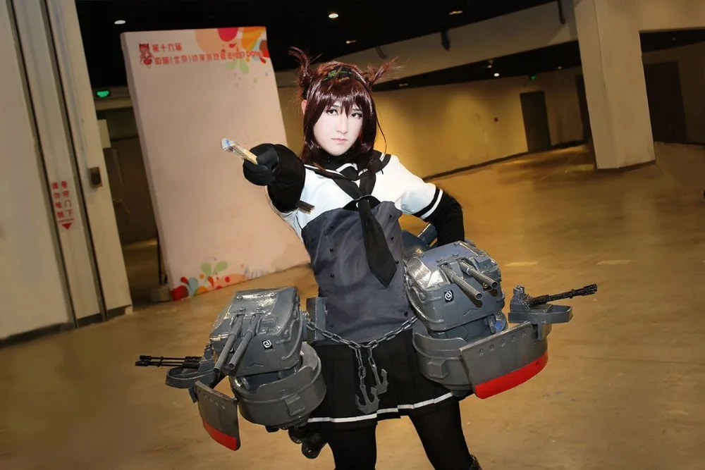 Аниме Kantai Коллекция Hatsuzuki Косплей Костюм с носками и перчатками
