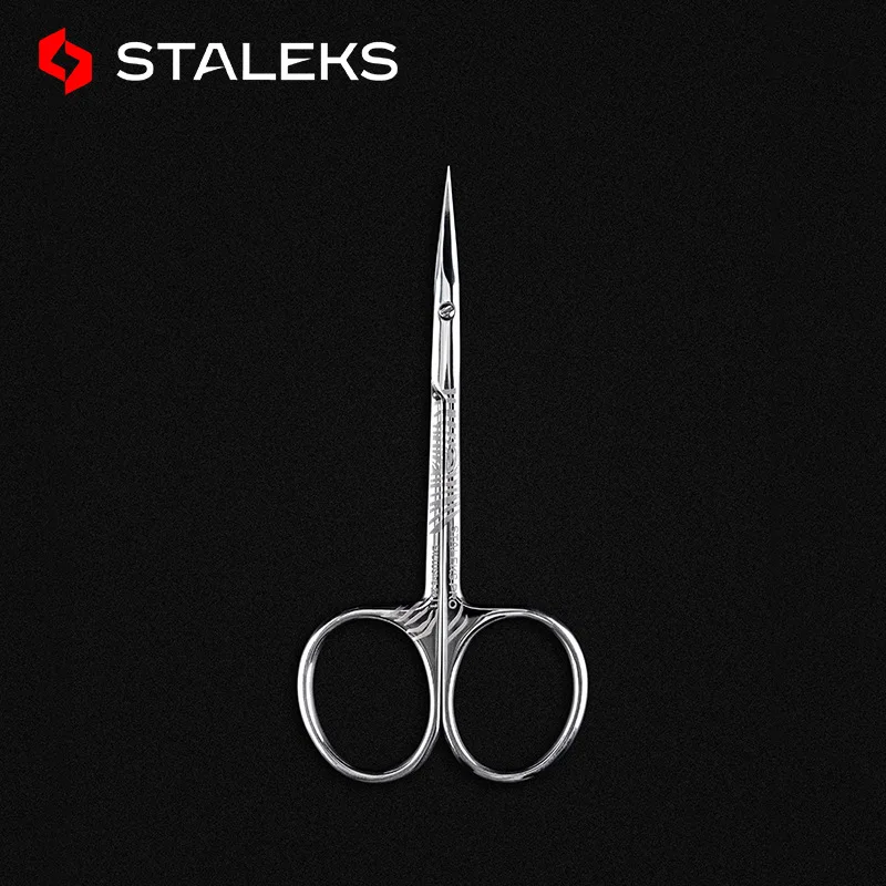 1pc STALEKS 스테인레스 스틸 SX-20-1 눈썹 가위 정밀 더블 눈꺼풀 스티커 미용 가위 얼룩말 패턴 코 헤어 도구