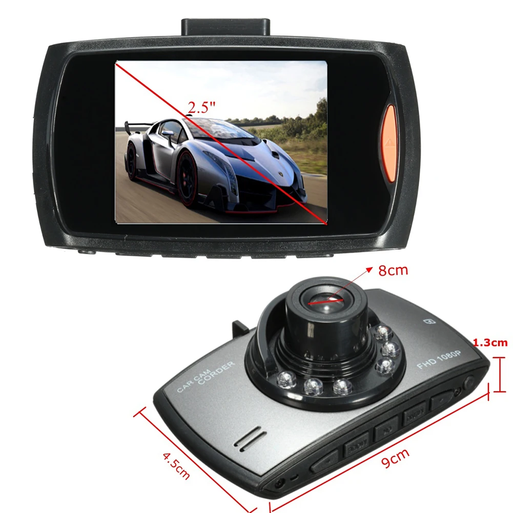 Hot 2.5 Inch LCD 1080P Car DVR Camera Dash Cam Video Recorder G-sensor Night Vision Recroder Camcorder Car Accessories Interior