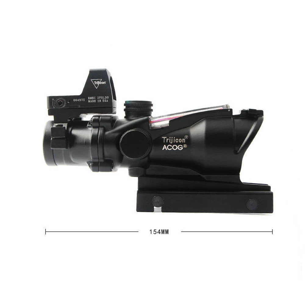 Тактический прицел оптический прицел зеленый красный волокно ACOG 4X32 с RMR красная точка с подсветкой для охоты винтовки страйкбол стрельба