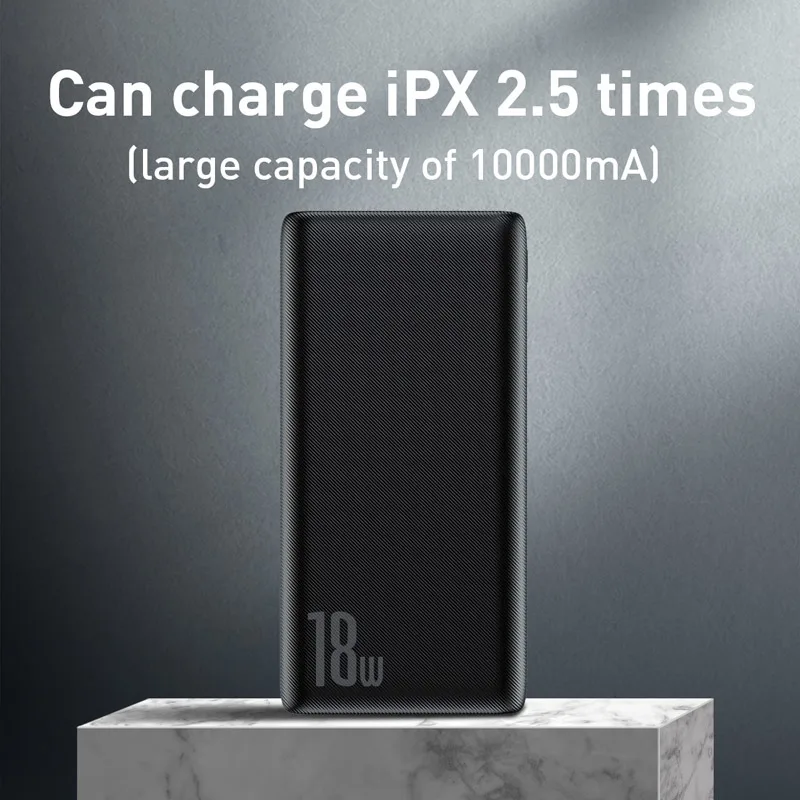Baseus Quick Charge 3.0 10000mAh Power Bank USB Type C PD 10000 Powerbank Portable External Battery Charger For Xiaomi Mi iPhone