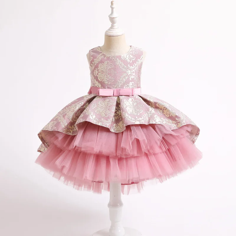 Детские винтажные платья с цветочной вышивкой для девочек Vestidos кружевное платье