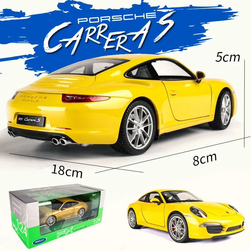 Welly 1:24 Porsche 911 CARRERA S автомобильный брелок для автомобильных ключей имитационная