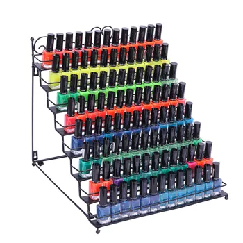 

8 Tier Nail Polish Display Organizer Rack Holder Metal Wall-mounted Nail Glue Display Shelf Cosmetics Lipstick Storage Rack